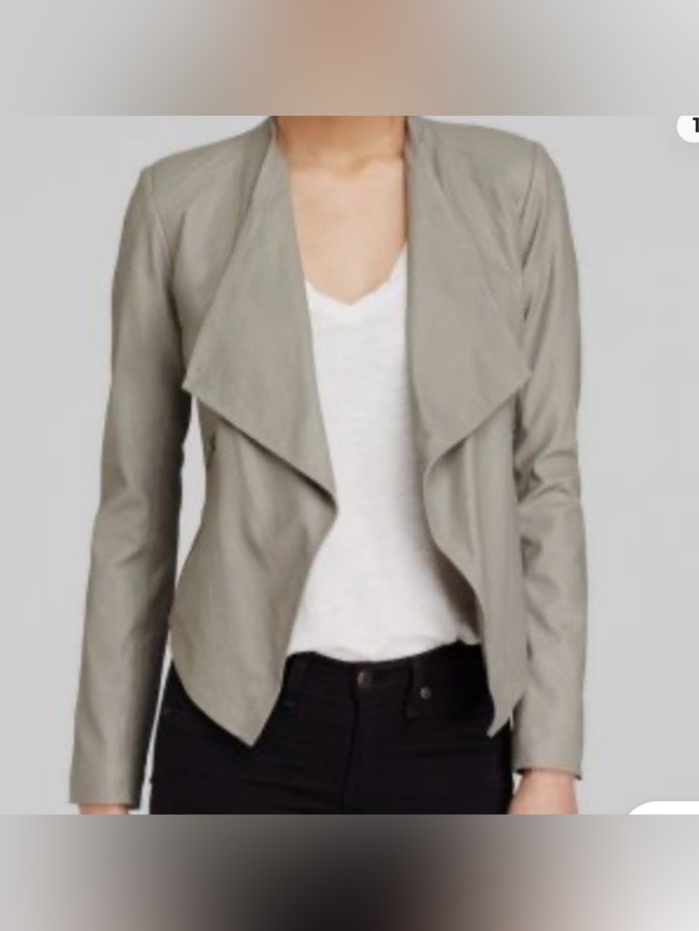 NWT BB Dakota Reversible Draped Women's Faux leather/suede Jacket in smoke